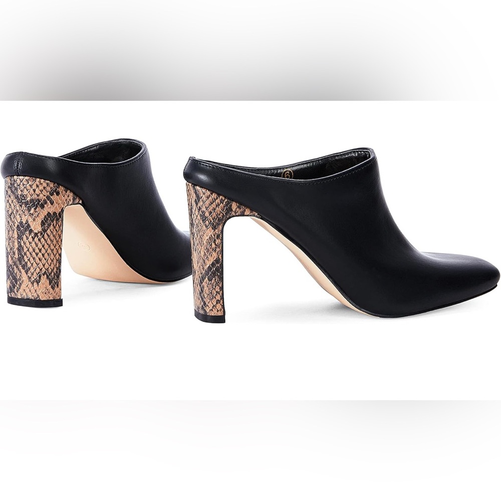 Womens Coutgo Square Toe Mules Slip On Snakeskin High Heel Ankle Boots Size 9